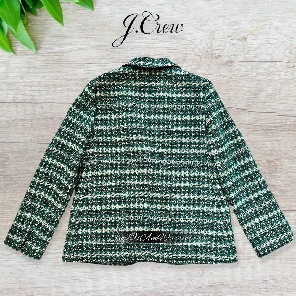 J.Crew Collection NWOT blazer in teal textured Italian Jacquard *shop@iamwarrior